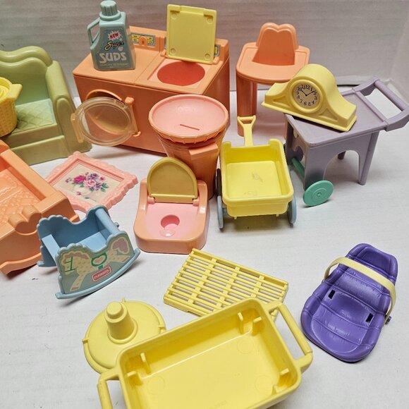 Vintage Playskool Family Figure People Furniture Dollhouse Doll House LOT RARE - Picture 9 of 16